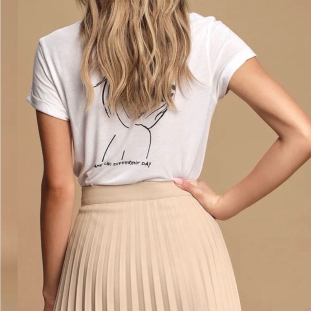 Lulus Women's Beige Better Luck Next Time Vegan Leather Mini Skirt NWT S #1262 - Picture 3 of 10